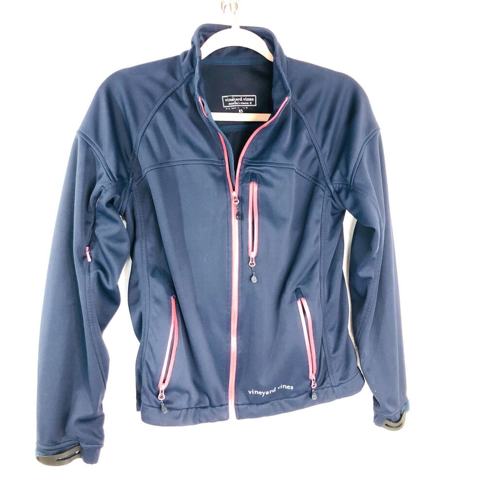Womens Vineyard Vines Marthas Vineyard Full Zip Jacket Size XS Blue Pink Zipper
